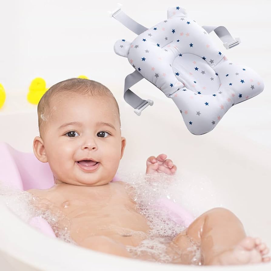 Dulce Girasol- 🛁 Bañera de Bebé Plegable con Cojín Estrellas 🌟