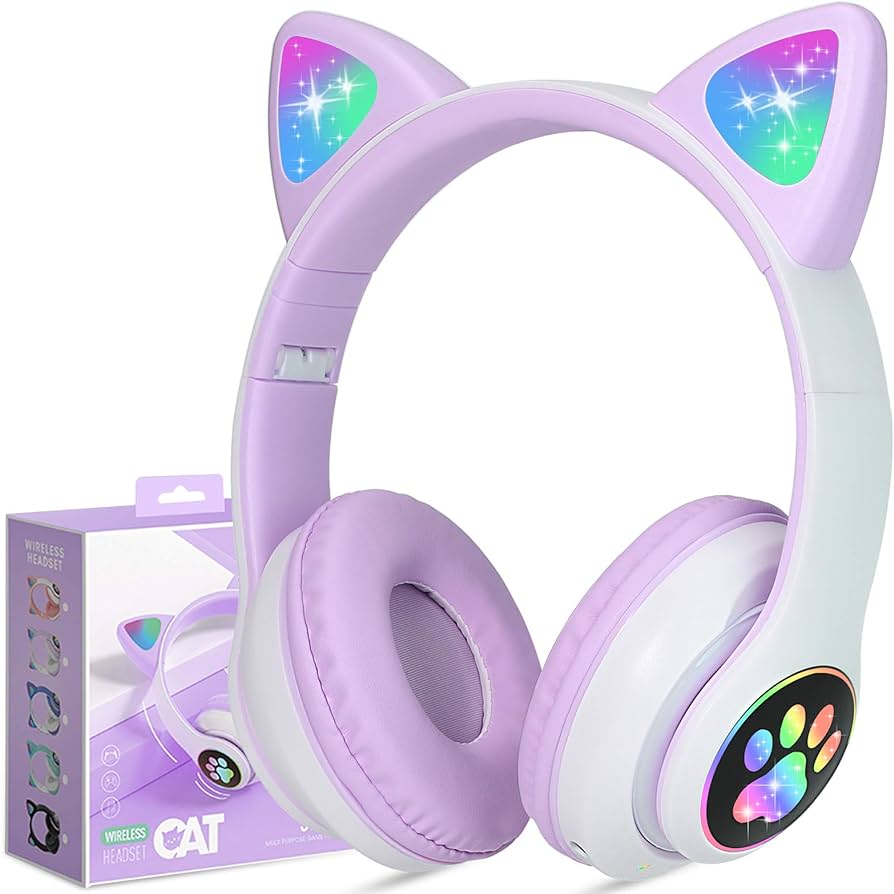 Dulce Girasol- 🎧 ¡Auriculares Bluetooth para Niños Orejas De Gato! 🎧