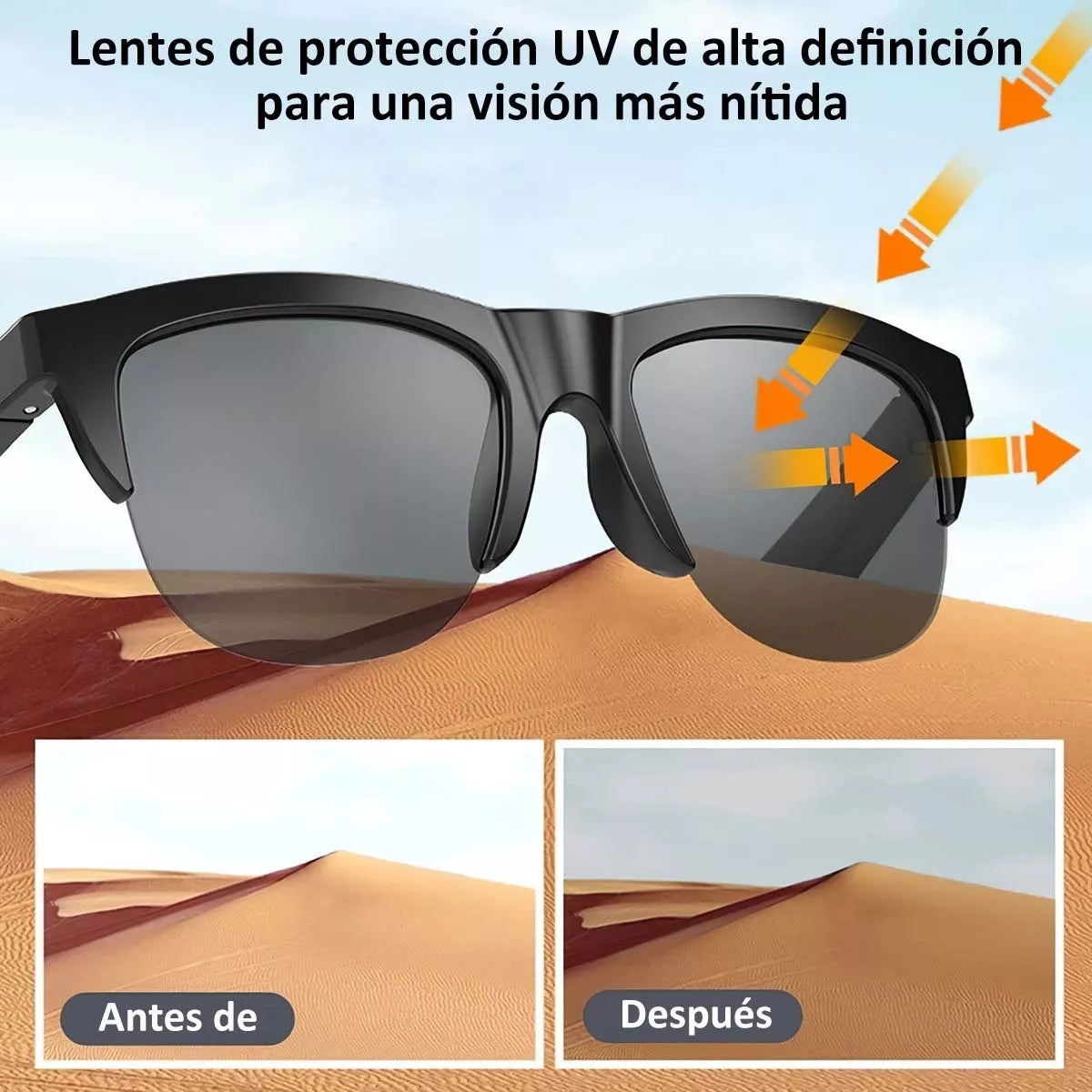 Dulce Girasol- 🕶️🌞 ¡Gafas de Sol Impermeables IPX4 - Vive el Estilo y la Tecnología! 🌞🕶️