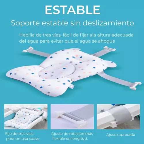 Dulce Girasol- 🛁 Bañera de Bebé Plegable con Cojín Estrellas 🌟