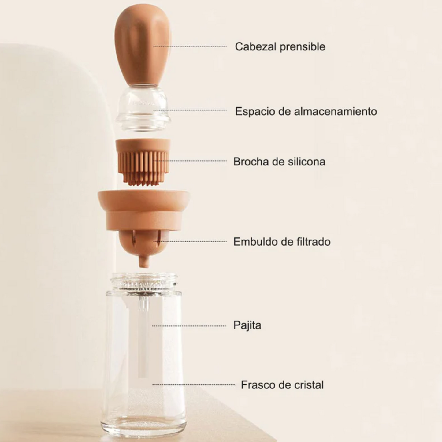 Dulce Girasol- Dispensador de Aceite con Brocha Multifuncional