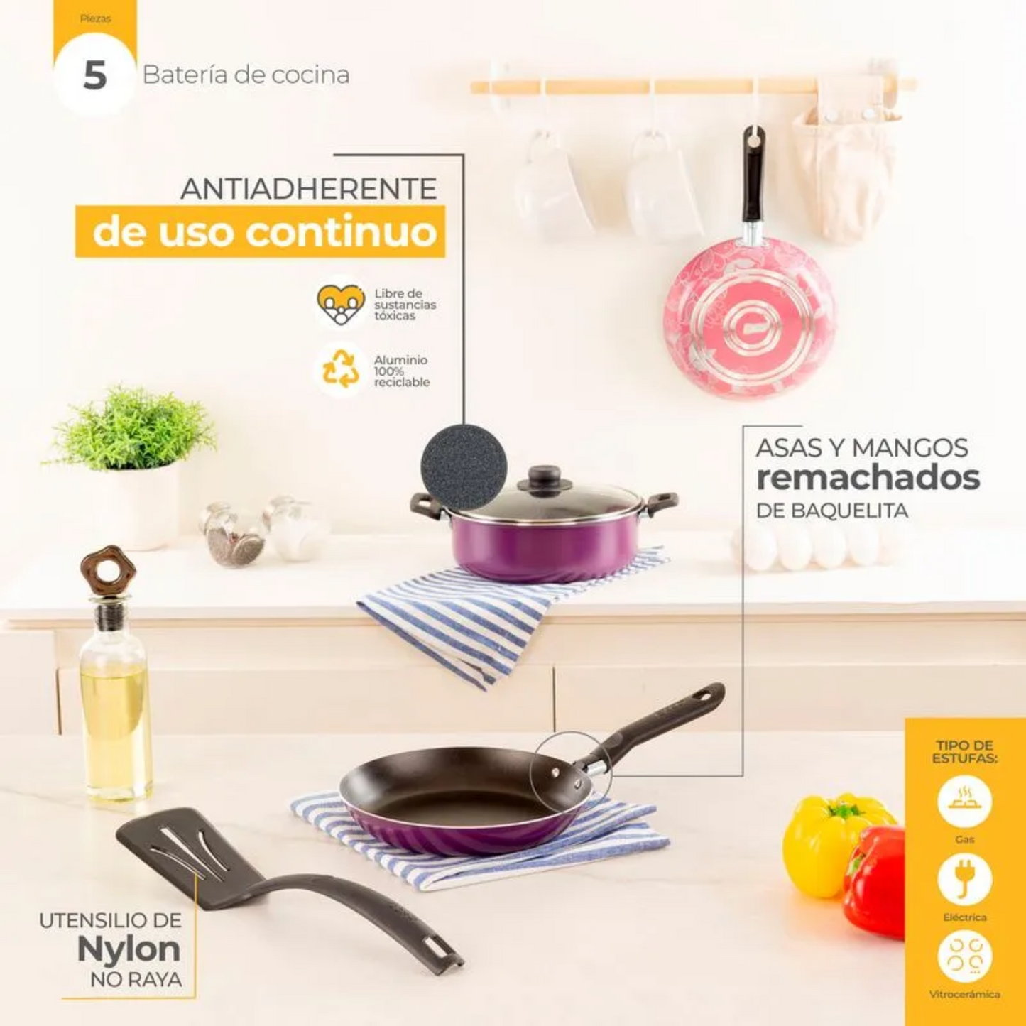 Dulce Girasol- Batería de Cocina Premium