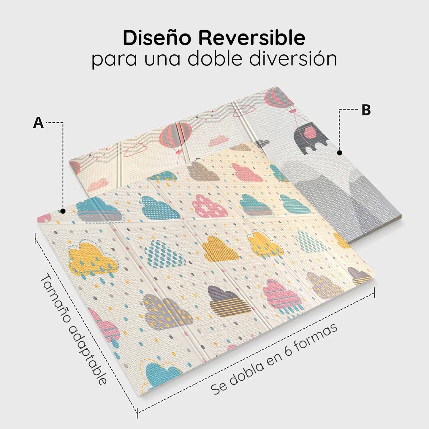 Dulce Girasol- 🌟 ¡Alfombra Antigolpes Plegable Reversible! 🌟